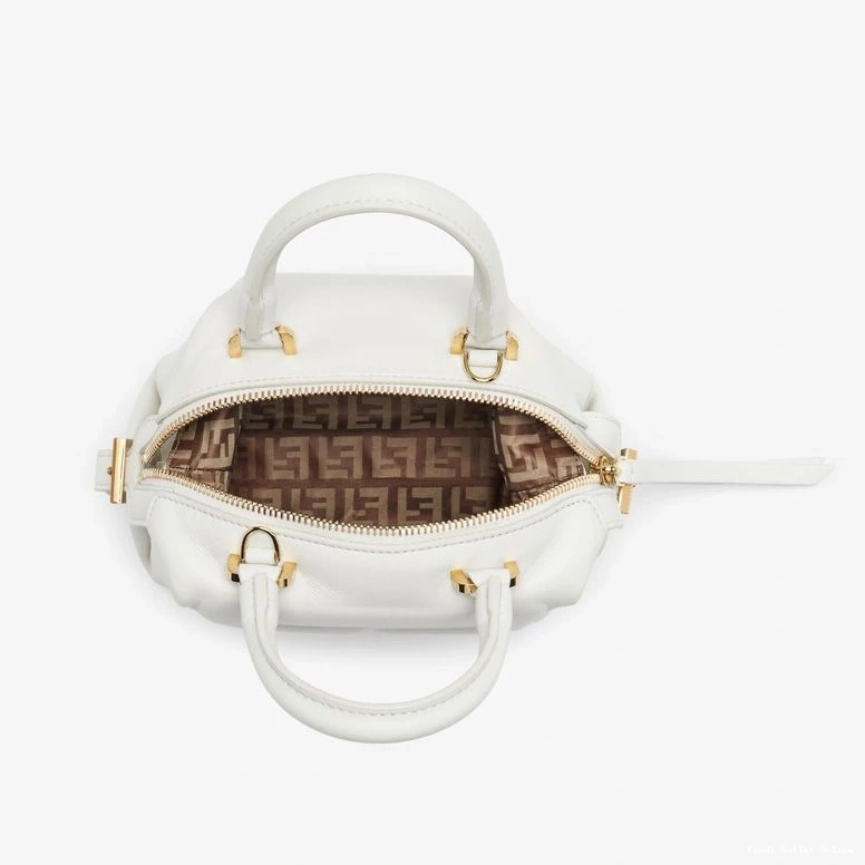 Affordable Bag Mini Fendi Nappa White FF Cube In Leather 0812